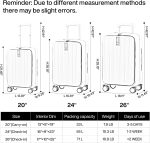 Hanke Carry On Luggage, Suitcase with Wheels & Front Opening, 20in Spinner Luggage Built in TSA Aluminum Frame PC Hardside Rolling Suitcases Travel Bag - Ivory white - Image 9